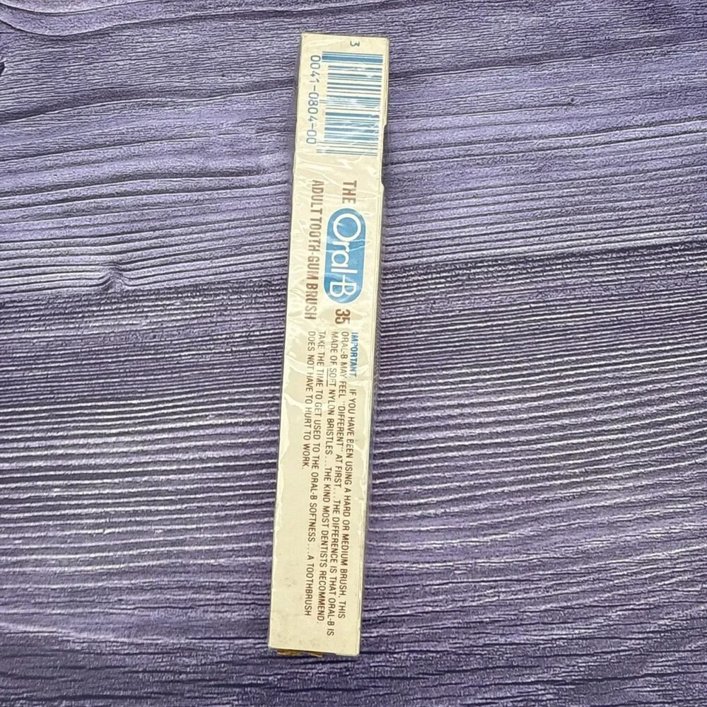 VINTAGE Oral-B 35 Toothbrush 1980s US Olympic Committee 4 Row Size End-Rounded